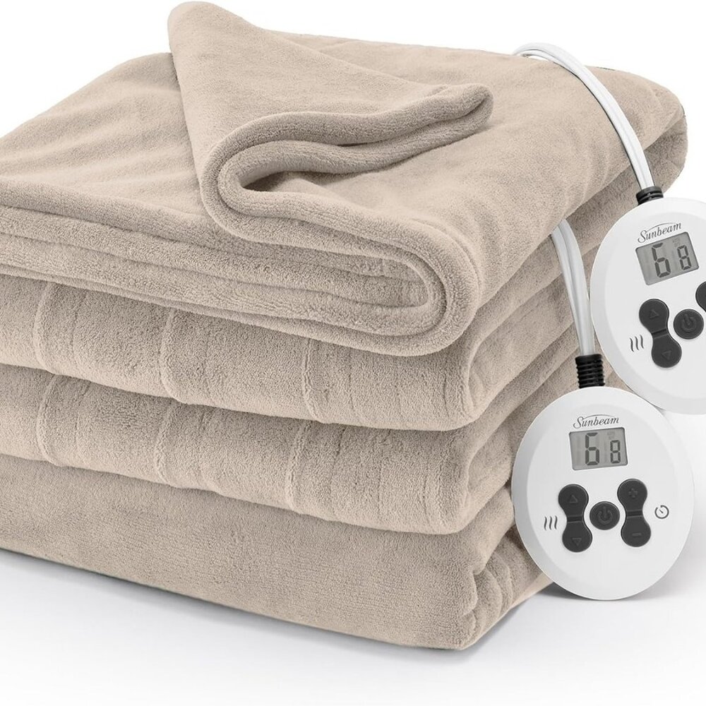 NEW SUNBEAM ROYAL LUXE HEATED MUSHROOM BLANKET QUEEN GRAND 84 IN X 90 IN